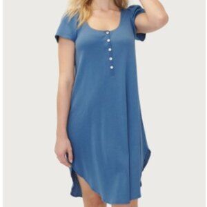 HATCH Pontielle Maternity/Postpartum Nightgown - Size O - Blue/Gray